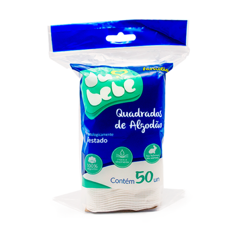 Algodão Quadrado Dubebê 50 UN