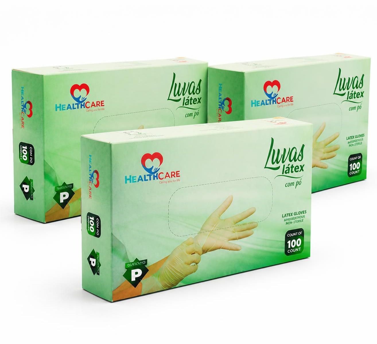 KIT LUVA PROCEDIMENTO LÁTEX COM PÓ TAMANHO P - 300 UN